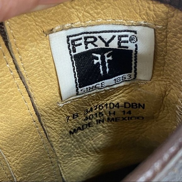 FRYE LYNN STRAP SHORT ANKLE BOOTS BOOTIES LEATHER BROWN 7B - Picture 7 of 9